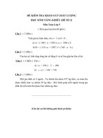 ĐỀ KIỂM TRA KHẢO sát CHẤT LƯỢNG học SINH NĂNG KHIẾU  môn TOÁN lớp 5(đề số 2)