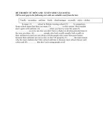 ĐỀ THI ĐIỀN TỪ MÔN ANH  TUYỂN SINH VÀO 10 SỐ II