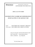 Giải pháp nâng cao hiệu quả kinh doanh lữ hành tại công ty du lịch Đất Việt