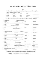 đề kiểm tra học kì 2, tiếng anh 6, đề số 14