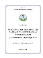 Nghiên cứu đặc điểm thực vật và thành phần tinh dầu cây co chuông hôm ở điện biên
