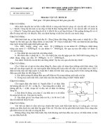 đề thi hsg lí 9 nghệ an bảng B