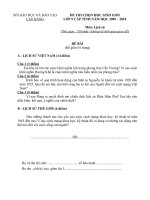 Đề thi học sinh giỏi môn Lịch sử lớp 9 số 1