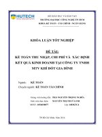 Kế toán thu nhập, chi phí và xác định kết quả kinh doanh tại công ty TNHH MTV khí đốt gia đình