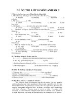 ĐỀ ÔN THI  LỚP 10 MÔN ANH SỐ  9