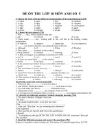 ĐỀ ÔN THI  LỚP 10 MÔN ANH SỐ  5