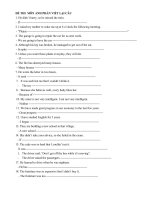 ĐỀ THI  MÔN ANH PHẦN VIẾT LẠI CÂU