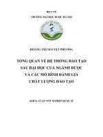 Tổng quan về hệ thống đào tạo sau đại học của ngành dược và các mô hình đánh giá chất lượng đào tạo