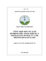 Tổng hợp một số acid hydroxamic mang khung 3   oxim isatin hướng ức chế histon deacetylase