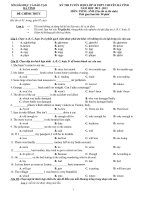 đề thi vào 10 môn tiếng Anh không chuyên (Hà Tĩnh 2012 - 2013)