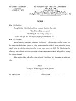 Đề thi học sinh giỏi Ngữ văn lớp 10 chọn lọc số 5