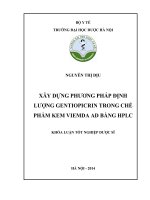 Xây dựng phương pháp định lượng gentoipicrin trong chế phẩm kem viêm da AD bằng HPLC