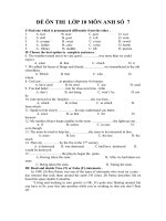 ĐỀ ÔN THI  LỚP 10 MÔN ANH SỐ  7