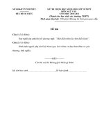 Đề thi học sinh giỏi Ngữ văn lớp 10 chọn lọc số 13