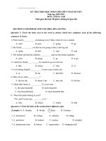 thi HSG tiếng Anh lớp 9 vòng huyện