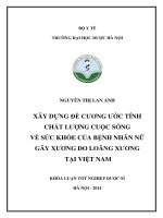 Xây dựng đề cương ước tính chất lượng cuộc sống về sức khỏe của bệnh nhân nữ gãy xương do loãng xương tại việt nam