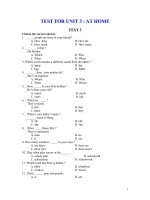 ĐỀ THI tiếng Anh lớp 6 (Bài 3)