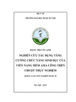 Nghiên cứu tác dụng tăng cường chức năng sinh dục của viên nang mềm ama công trên chuột thực nghiệm