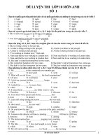 ĐỀ LUYỆN THI  LỚP 10 MÔN ANH