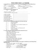 ĐỀ ÔN TẬP  tiếng Anh lớp 6 (Bài 3, 4, 5, 6)