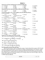 BỘ ĐỀ Ôn thi HKI tiếng Anh lớp 8 (Có đáp án)