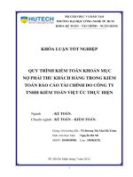 Quy trình kiểm toán khoản mục nợ phải thu trong kiểm toán báo cáo tài chính do công ty TNHH kiểm toán Việt Úc thực hiện