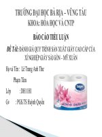 ĐÁNH GIÁ QUY TRÌNH sản XUẤT GIẤY CAO cấp của xí NGHIỆP GIẤY sài gòn – mỹ XUÂN