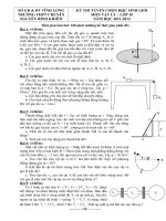 Đề thi HSG lớp 10 chuyên Nguyễn Bỉnh Khiêm năm 2011-2012 môn vật lý