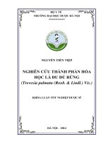 Nghiên cứu thành phần hóa học lá đu đủ rừng ( trevesia palmata (roxb   lindl) vis)