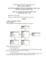 Đề thi tốt nghiệp cao đẳng nghề ngành quản trị cơ sở dữ liệu phần lý thuyết và đáp án mã (22)