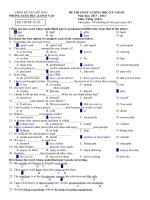 Đề anh 8 - sưu tập đề kiểm tra, thi học sinh giỏi tiếng anh 8 tham khảo bồi dưỡng  (95)