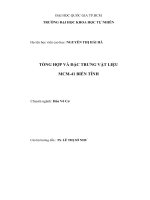 tổng hợp và đặc trưng vật liệu MCM 41 biến tính