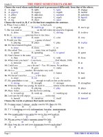 Đề anh 8 - sưu tập đề kiểm tra, thi học sinh giỏi tiếng anh 8 tham khảo bồi dưỡng  (86)