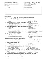 Đề thi cuối năm lớp 5 môn Khoa học