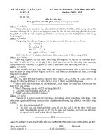 Đề tuyển sinh vào lớp 10 chuyên Hóa số 50