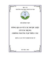 TỔNG QUAN về các dược LIỆU có tác DỤNG CHỐNG NGƯNG tập TIỂU cầu