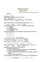 Đề kiểm tra học kì II môn toán 9 năm học 2014 - 2015(Đề số 14 có đáp án)