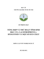 Tổng hợp và thử hoạt tính sinh học của 3 (4 nitrophenyl)   hydantoin và một số dẫn chất