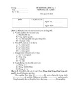 Đề Kiểm tra Học kỳ I môn Địa lớp 5