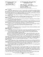 Đề thi học sinh giỏi Hóa học 9 cấp tỉnh số 44