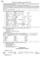 Đề anh 8 - sưu tập đề kiểm tra, thi học sinh giỏi tiếng anh 8 tham khảo bồi dưỡng  (114).DOC