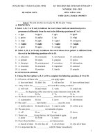 thi HSG lớp 9 môn tiếng Anh (Hà Tĩnh, 2010 - 2011)