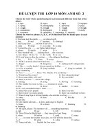 ĐỀ LUYỆN THI  LỚP 10 MÔN ANH SỐ  2