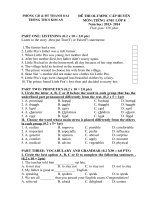 Đề anh 8 - sưu tập đề kiểm tra, thi học sinh giỏi tiếng anh 8 tham khảo bồi dưỡng  (228)