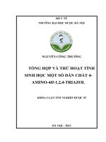 Tổng hợp và thử hoạt tính sinh học một số dẫn chất 4   amino   4h 1,2,4 triazol