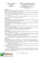 Đề thi học sinh giỏi môn hóa lớp 12 tỉnh Quảng Ninh năm 2008-2009-BangA