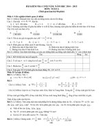 Tổng hợp Đề kiểm tra học kì II môn toán 6-7-8-9 năm học 2014 - 2015