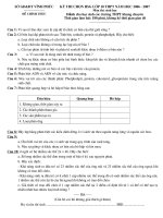 Đề thi học sinh giỏi môn Sinh học lớp 10 chọn lọc số 26