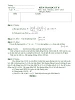 Đề kiểm tra học kì II môn toán 9 năm học 2014 - 2015(Đề số 9 có đáp án)