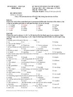 đề thi vào lớp 10 môn tiếng Anh (Bì nh Thuận 2012)